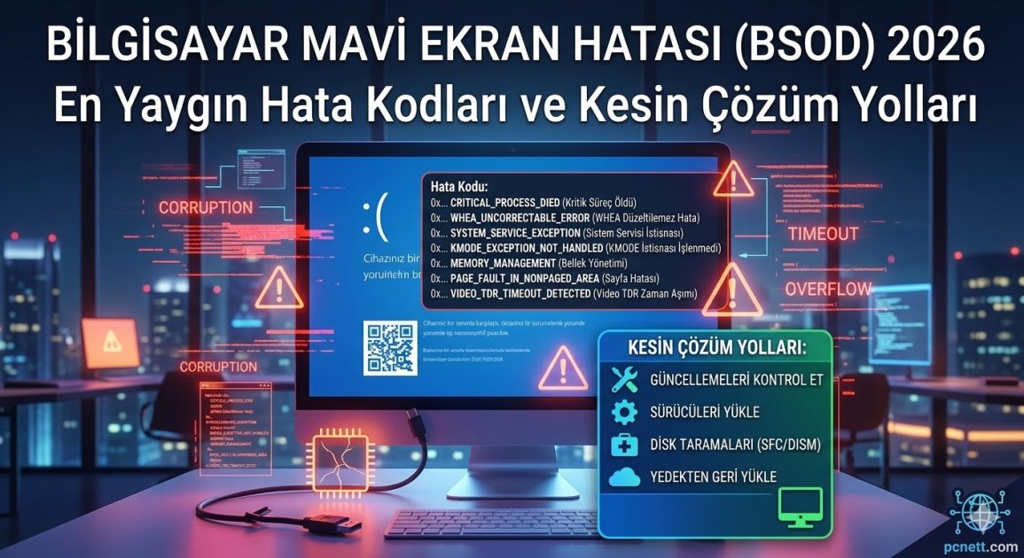 Windows 11 25H2'de En Sık Görülen BSOD Hataları ve 2026 Çözümleri