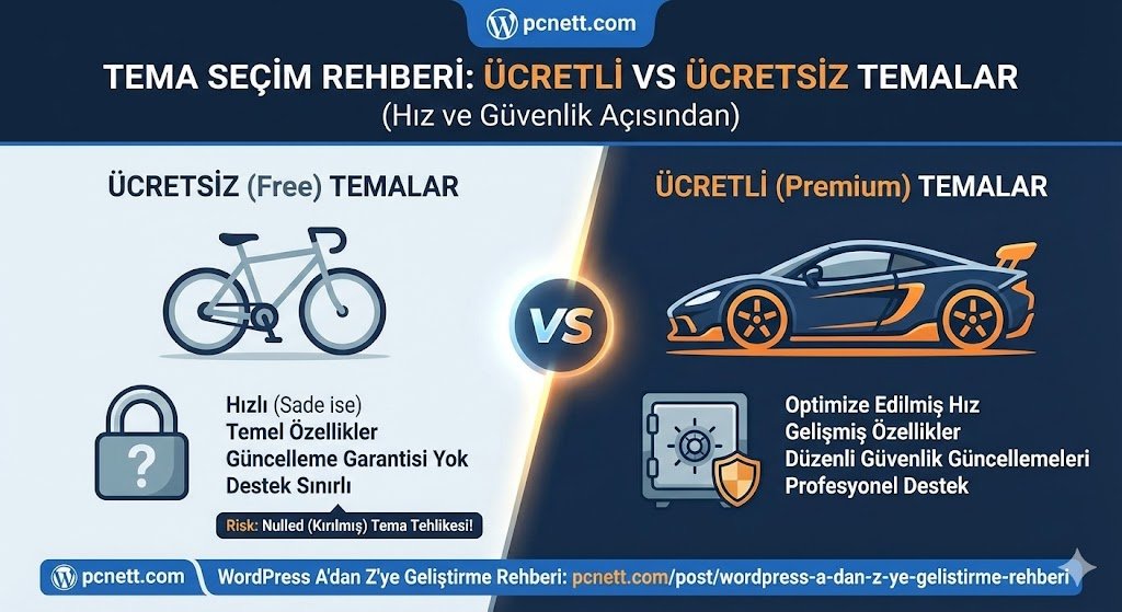 Tema Seçim Rehberi: Ücretli vs Ücretsiz Temalar (Hız ve Güvenlik Açısından)